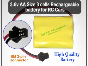 3.6v Rechargeable Battery Pack of AA Size 3 Cells for RC Cars, Toys SM Connector