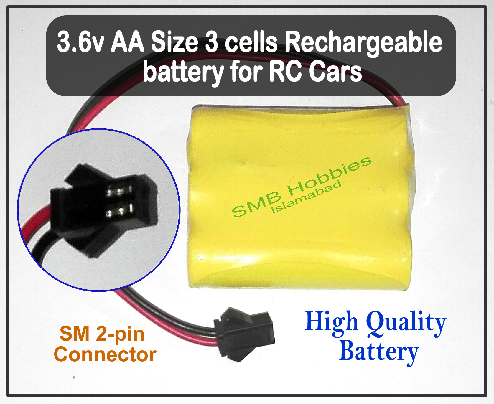 3.6v nimh rechargeable battery pack - smb hobbies 1