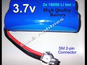 3.7v Rechargeable Battery Pack 2x 18650 Li Ion Cells for RC Cars, Toys, Speakers