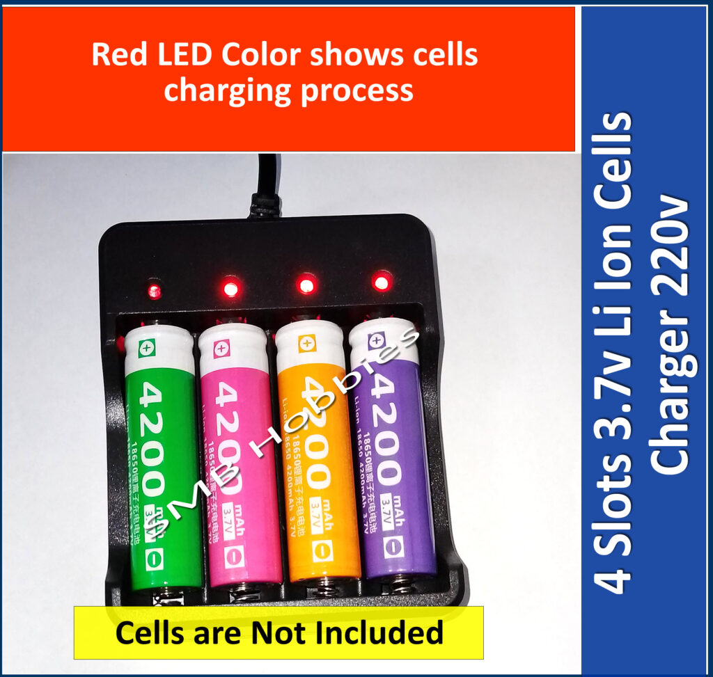 4 Slots 3.7v Lithium Ion Cell Battery Li Ion Charger Input 220v AC