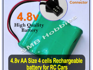 4.8v Rechargeable Battery Pack of AA Size 4 Cells for RC Cars, Toys SM Connector