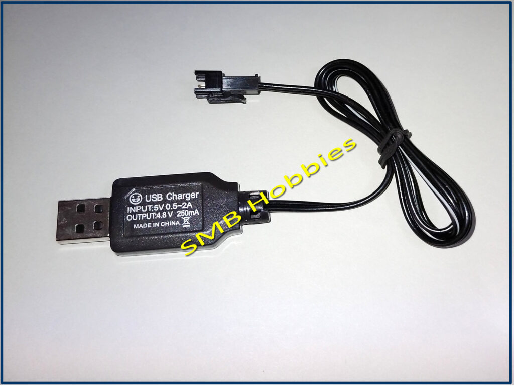 4.8v USB Charger SM 2pin Connector for RC Car Rechargeable Battery