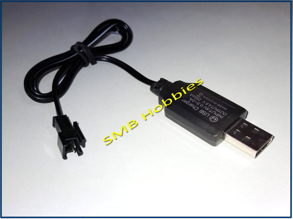 4.8v USB Charger SM 2pin Connector for RC Car Rechargeable Battery