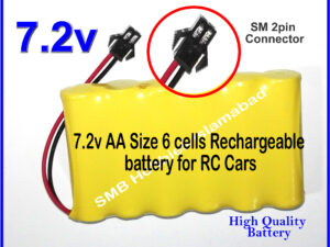 7.2v 6-Cell AA Rechargeable Battery Pack with SM 2pin Connector for RC Cars, Toys - High-Quality Replacement Battery